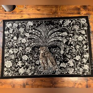 Salvatore Ferragamo Black and White Floral Cheetah Throw